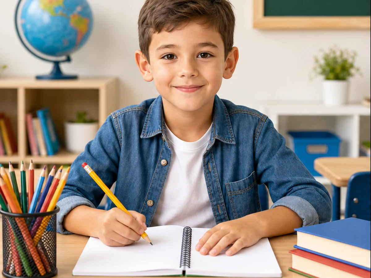 Original classroom image before converting to a coloring page