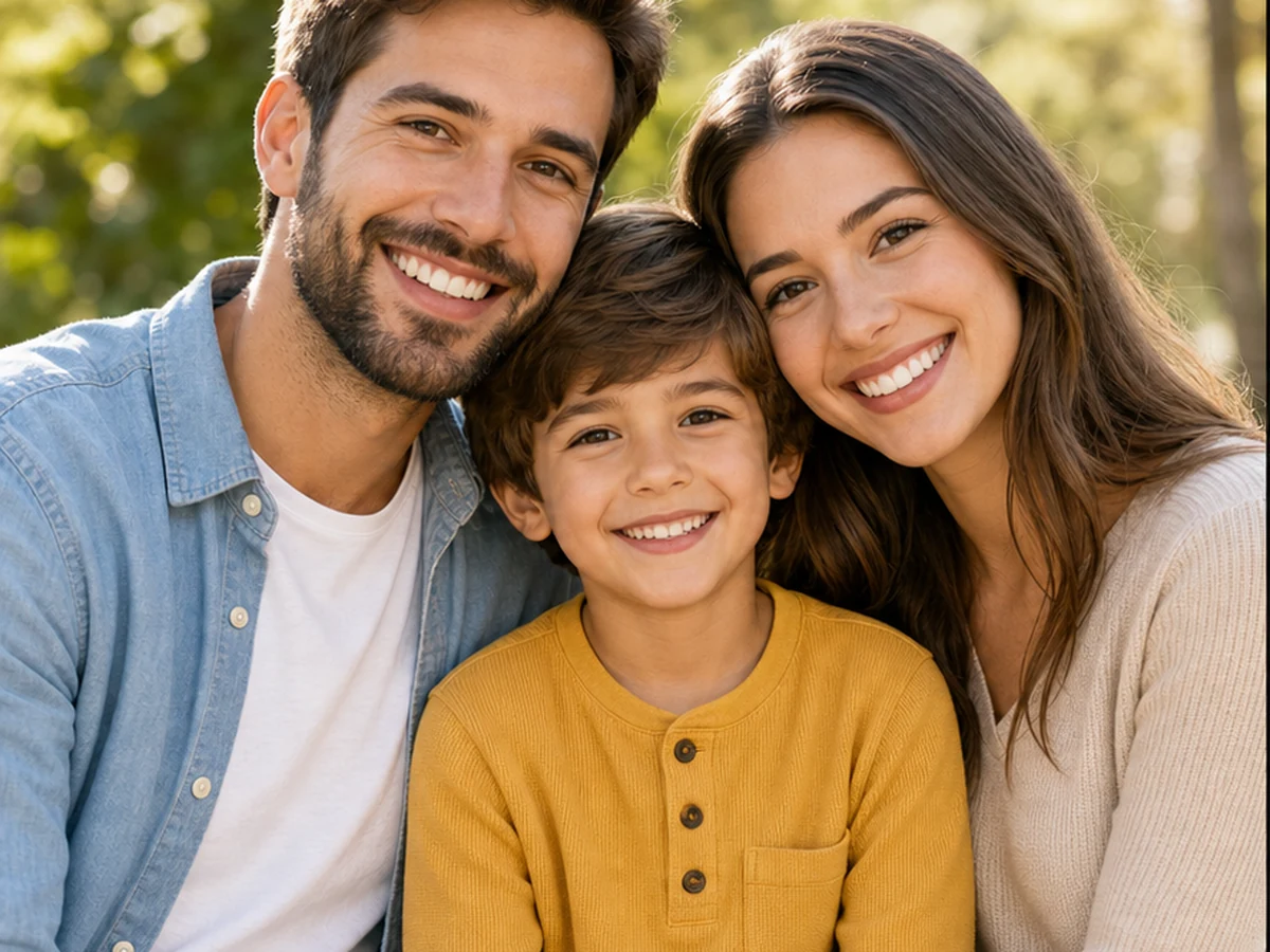 Original family photo before converting to a coloring page