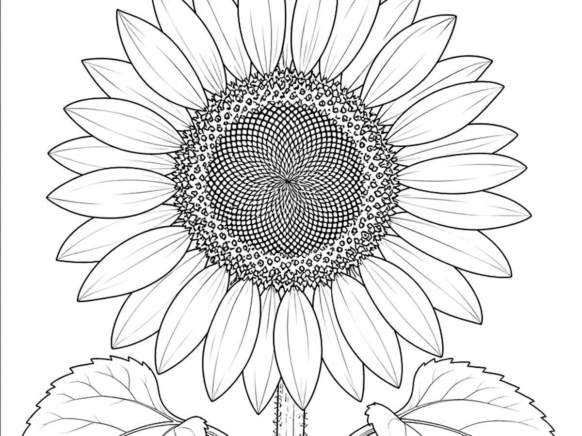 Flower photo converted into printable line art
