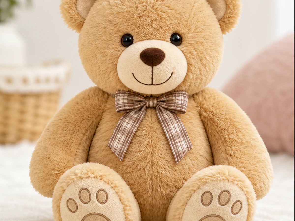 Original teddy bear toy photo before converting to a coloring page
