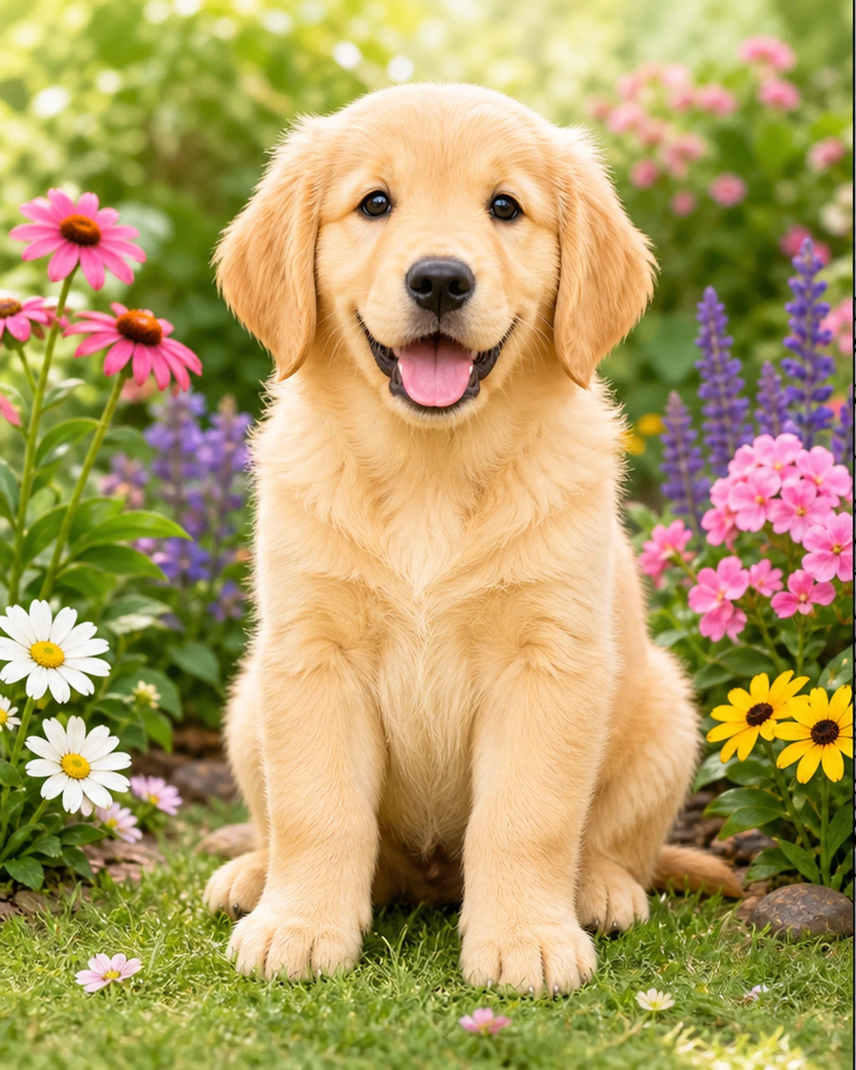 Original puppy photo before converting to a coloring page